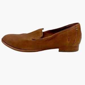 Frye Grace Venetian Loafer Cognac Tan Leather Slip On Flats Women 9M Western